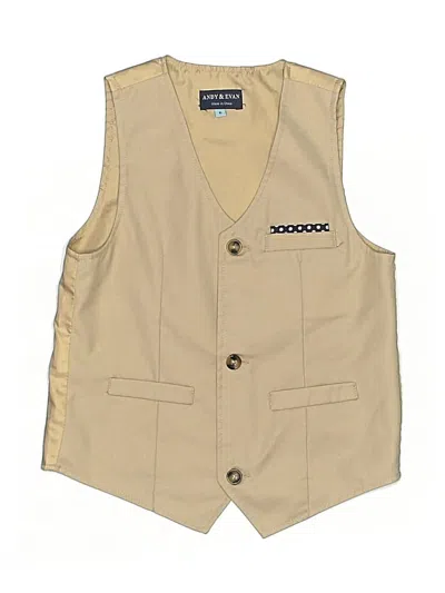 Pre-owned Andy & Evan Kids' Vest In Tan