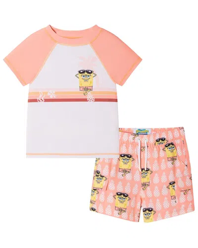 Andy & Evan X Spongebob Squarepants™ Rashguard Set In Animal Print