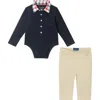 Andy & Evan Baby Boy's 2-piece Boysuit & Pant Set In Blue/beige