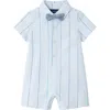 Andy & Evan Babies'  Cotton Romper & Bow Tie Set In Blue