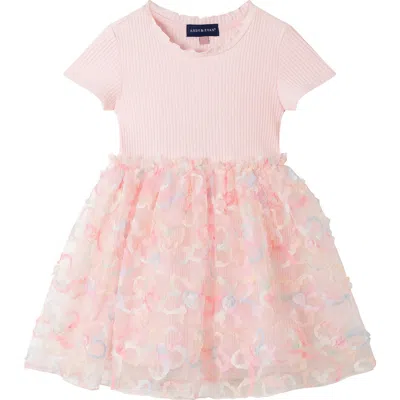 Andy & Evan Babies'  Floral Sequin Tulle Dress In Pink
