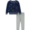 ANDY & EVAN ANDY & EVAN HOLIDAY LIGHTS METALLIC SWEATER & LEGGINGS SET