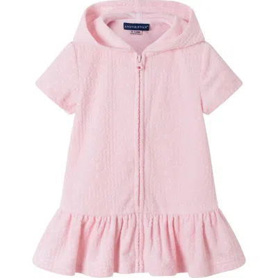 Andy & Evan Babies'  Hooded French Terry Cover-up Dress In Pink