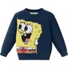 Andy & Evan Boys' Spongebob Squarepants X Buddies Wrap-around Jacquard Sweater - Little Kid In Nvj