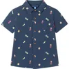Andy & Evan Kids' Button Down Polo In Navy Blue