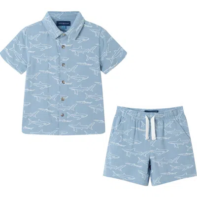 Andy & Evan Kids' Camp Shirt & Shorts Set In Blue