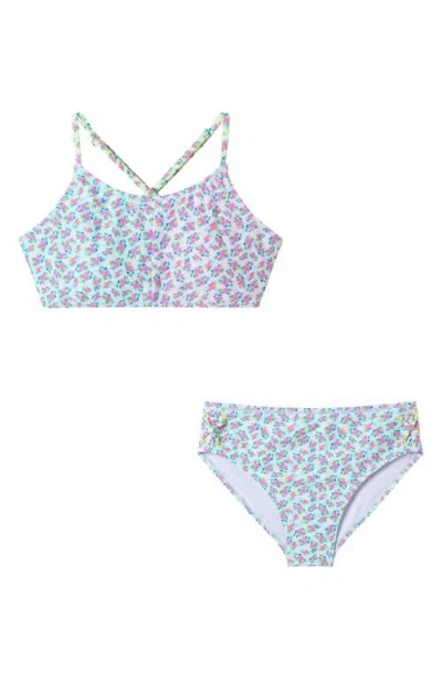 Andy & Evan Kids' Colorblock Floral Two-piece Swimsuit