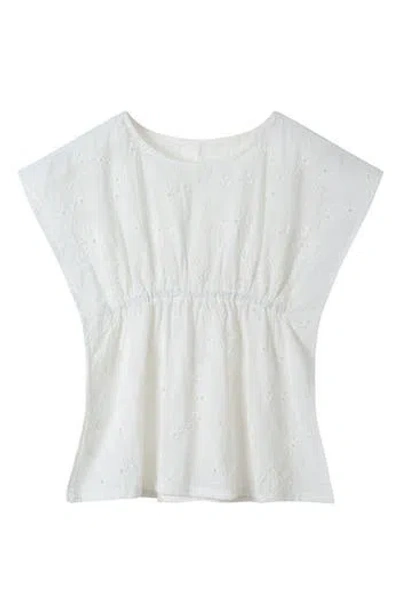 Andy & Evan Kids' Cotton Eyelet Cover-up Dress In White