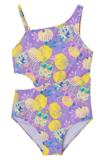 Andy & Evan Kids' Cutout One-piece Swimsuit In Purple