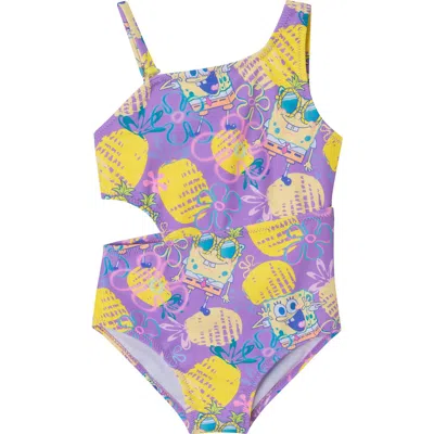 Andy & Evan Kids' Cutout One-piece Swimsuit In Purple