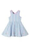 Andy & Evan Kids' Embroidered Flower Stripe Dress In Multi
