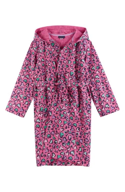 Andy & Evan Kids' Little Girl's & Girl's Heart Print Robe In Purple
