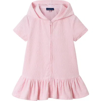 Andy & Evan Kids' Hooded French Terry Cover-up Dress In Pink