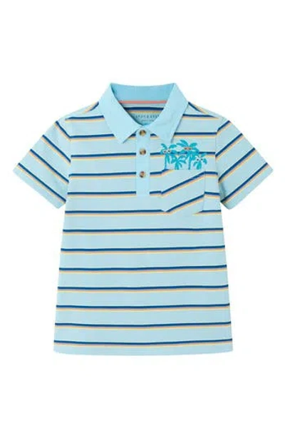 Andy & Evan Kids' Pocket Polo In Light Blue