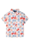 Andy & Evan Kids' Print Button-up Shirt In White