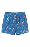 Andy & Evan Kids' Print Swim Trunks In Navy