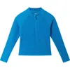 Andy & Evan Kids' Rib Half-zip Rashguard In Bright Blue
