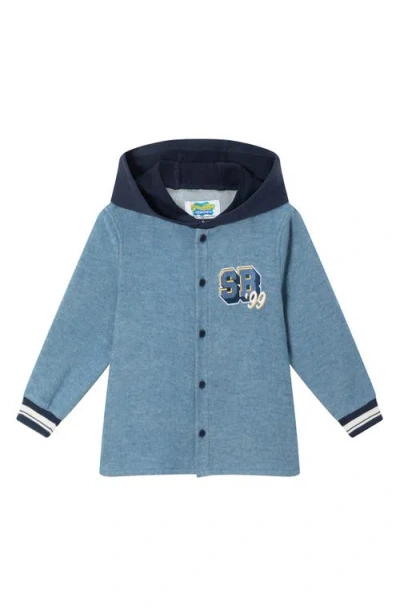 Andy & Evan Kids' Shellebration Hooded Denim Shacket In Navy