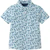 Andy & Evan Kids' Short Sleeve Cotton Button Down Shirt In White