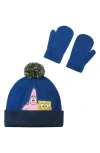 ANDY & EVAN ANDY & EVAN KIDS' SPONGEBOB® BEANIE HAT & MITTENS SET