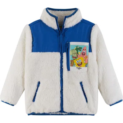 Andy & Evan Kids' Boys' Spongebob Squarepants X Bikini Bottom Buddies Sherpa Jacket With Printed Patch Pocket - Little In Blue/white Multi