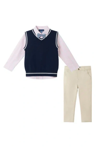 Andy & Evan Kids' Vest, Button-up Shirt, Pants & Bow Tie Set In Navy