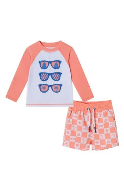 ANDY & EVAN ANDY & EVAN LONG SLEEVE RASHGUARD & SWIM TRUNKS SET