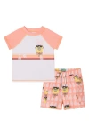 Andy & Evan Babies'  X Spongebob Squarepants™ Two-piece Rashguard Swimsuit In Orange