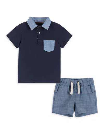 Andy & Evan Baby Boy's 2-piece Polo Shirt & Shorts Set In Navy