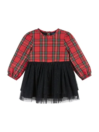 Andy & Evan Baby Girl's Plaid Party Bodysuit Dress In Red Plaid