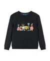 Andy & Evan Boys' Spongebob Squarepants X Stone-washed Screenprint Front & Back Printed Crew Sweater - Big Kid In Black