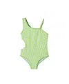 Andy & Evan Kids' Textured Cutout Floral One-piece Swimsuit