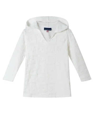 Andy & Evan Girls' White Hooded Terry Cover-up - Little Kid