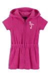 ANDY & EVAN KIDS' FLAMINGO HOODED COVER-UP DRESS