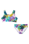 ANDY & EVAN ANDY & EVAN KIDS' FLOWER STRAP TWO-PIECE SWIMSUIT
