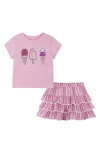 ANDY & EVAN ANDY & EVAN KIDS' GRAPHIC T-SHIRT & TIERED SKIRT SET