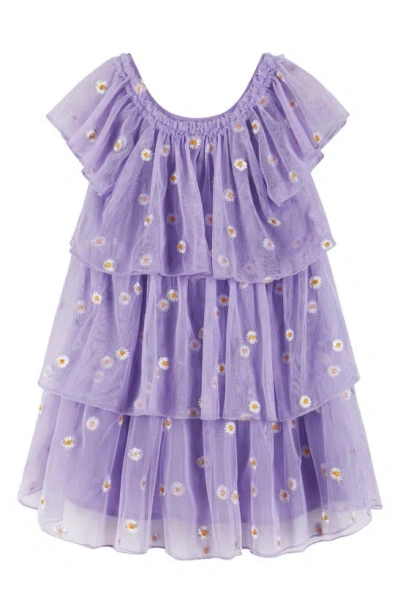 Andy & Evan Kids' Ruffle Tiered Dress In Purple Floral