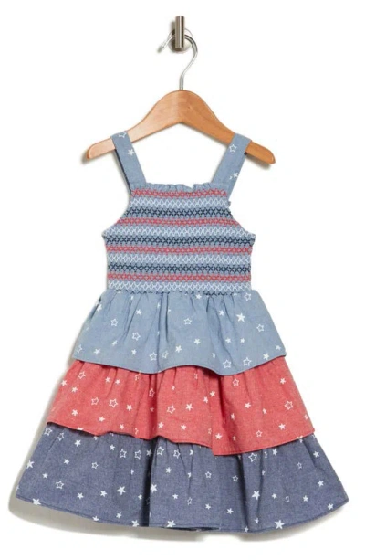 Andy & Evan Kids' Tiered Cotton Dress In Multi