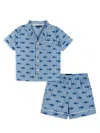 Andy & Evan Little Boy's & Boy's 2-piece Shark Print Pajama Set In Blue Shark