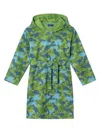 Andy & Evan Little Boy's & Boy's Print Jersey Knit Robe In Green Dino