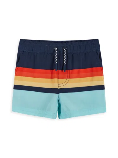 Andy & Evan Little Boy's & Boy's Striped Swim Trunks In Neutral