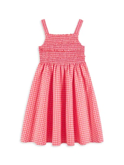 Andy & Evan Kids' Little Girl's & Girl's Smocked Gingham Cotton-blend Dress In Pink