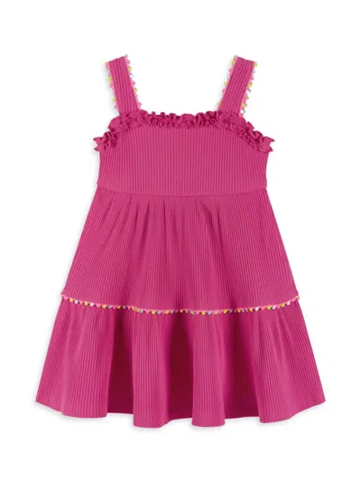 Andy & Evan Kids' Little Girl's Ruffle Rib-knit Dress In Pink