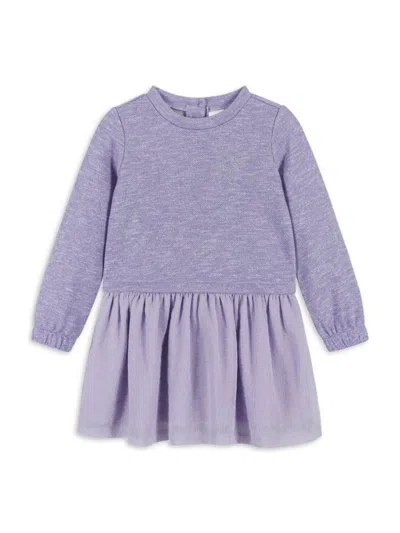 Andy & Evan Kids' Little Girl's Twofer Dress In Purple Heather