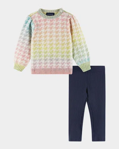 Andy & Evan Kids' Ombre Rainbow Houndstooth Sweater & Legging Set