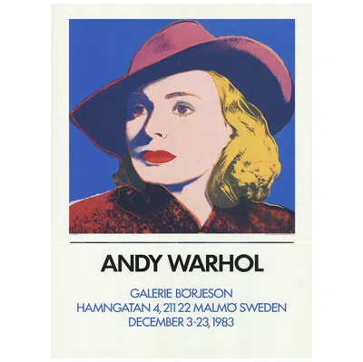 Pre-owned Andy Warhol 1983  - Galerie Borjeson Original Vintage Poster In Sand