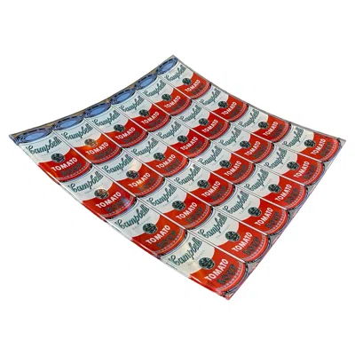 Pre-owned Andy Warhol 1990s Campbell Soup Square Glass Tray Designed By  For Rosenthal In Gray