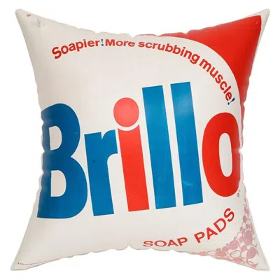 Pre-owned Andy Warhol After  Brillo Pillow, Red, White, Blue, Inflatable, Signed