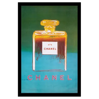 Pre-owned Andy Warhol Chanel Nº 5 Framed Poster,  Design, Green-blue, 1997 Original Edition