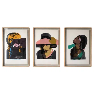 Pre-owned Andy Warhol , Ladies And Gentlemen Screenprint, Signed, (set Of Three), 1975 In Sand